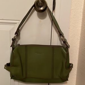Reaction Kenneth Cole-avocado green leather with brown piping